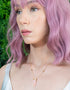 Love Bomb Pink Rose Quartz Pendant with Diamond Crown in Gold Vermeil